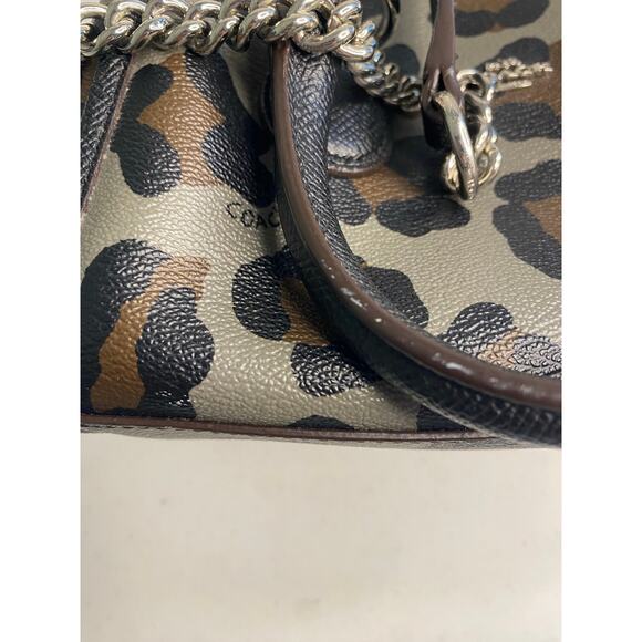 Coach Mini Bennett Satchel Ocelot Print Crossbody Handbag Grey Classic Small - Picture 11 of 16
